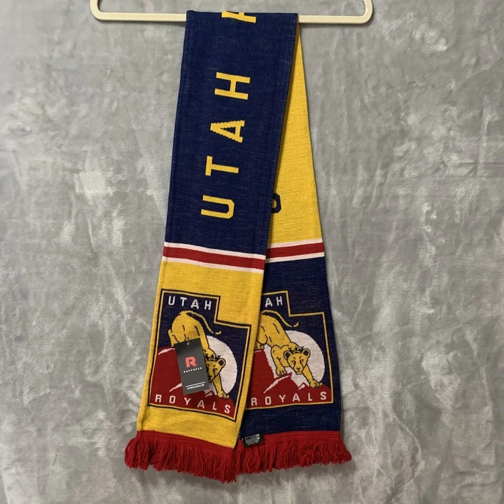 Utah Royals FC Soccer Scarf Ruffneck NWSL Fan Apparel Navy Blue Yellow Red NEW